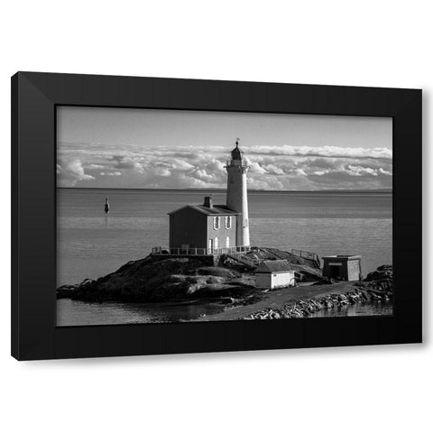 Fisgard Lighthouse Black Modern Wood Framed Art Print with Double Matting by Oldford, Tim