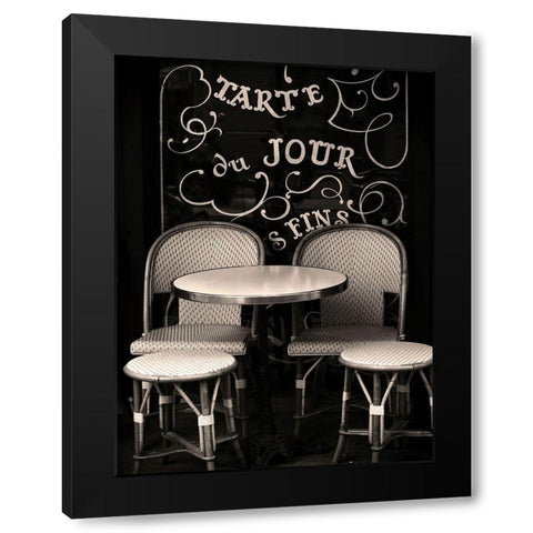 Paris Cafe Black Modern Wood Framed Art Print by Okula, Carina