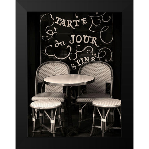 Paris Cafe Black Modern Wood Framed Art Print by Okula, Carina