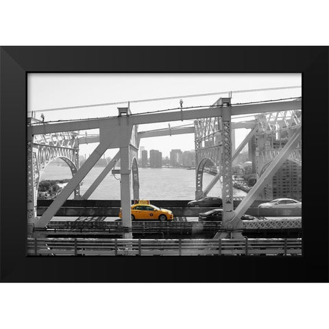 New York Black Modern Wood Framed Art Print by Okula, Carina