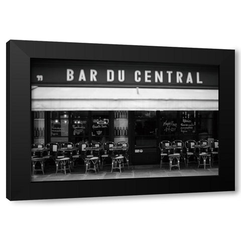 Bar du Central Paris Black Modern Wood Framed Art Print with Double Matting by Okula, Carina