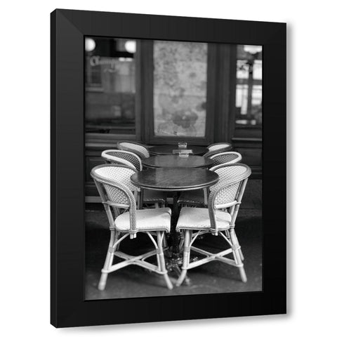 Paris Cafe No. 21 Black Modern Wood Framed Art Print with Double Matting by Okula, Carina
