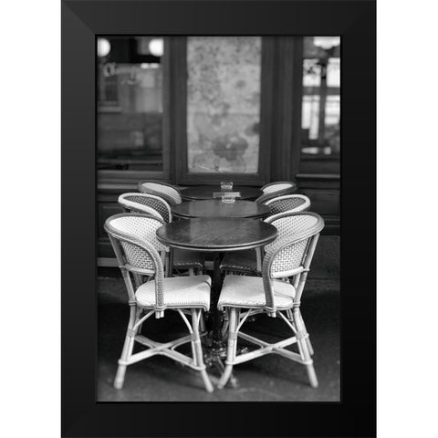 Paris Cafe No. 21 Black Modern Wood Framed Art Print by Okula, Carina