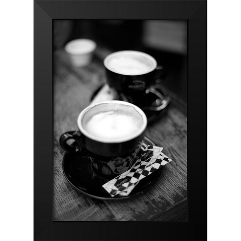 Paris Cafe No. 22 Black Modern Wood Framed Art Print by Okula, Carina