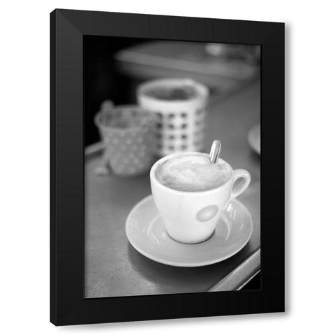 Paris Cafe No. 23 Black Modern Wood Framed Art Print with Double Matting by Okula, Carina