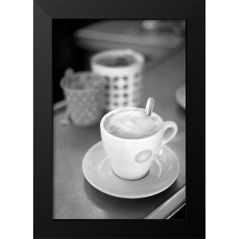 Paris Cafe No. 23 Black Modern Wood Framed Art Print by Okula, Carina