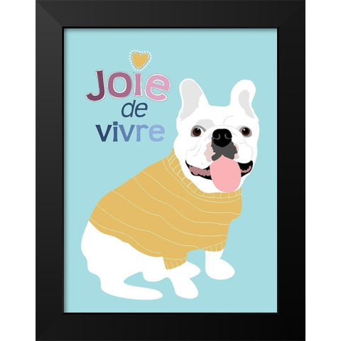 French Bulldog Joie de vivre Black Modern Wood Framed Art Print by Oliphant, Ginger