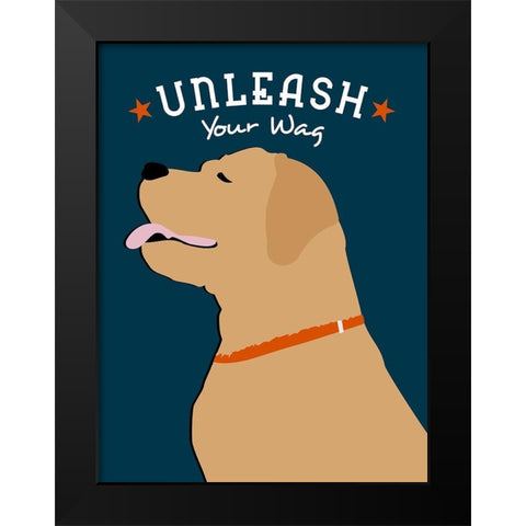 Unleash Your Wag Black Modern Wood Framed Art Print by Oliphant, Ginger