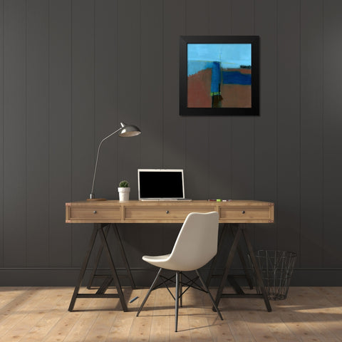 House On The Hill Black Modern Wood Framed Art Print by Oppenheimer, Michelle