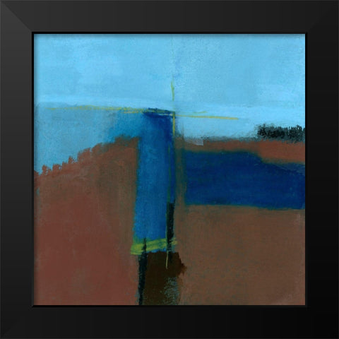 House On The Hill Black Modern Wood Framed Art Print by Oppenheimer, Michelle