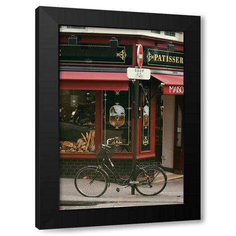 Baguettes and a Bike Black Modern Wood Framed Art Print with Double Matting by Okula, Carina