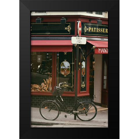 Baguettes and a Bike Black Modern Wood Framed Art Print by Okula, Carina