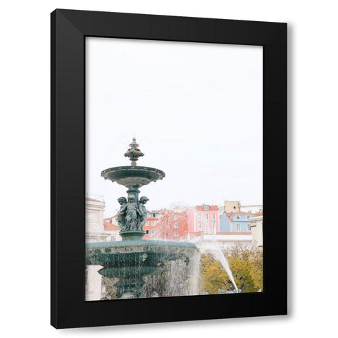 Mermaid Fountain Black Modern Wood Framed Art Print by Okula, Carina