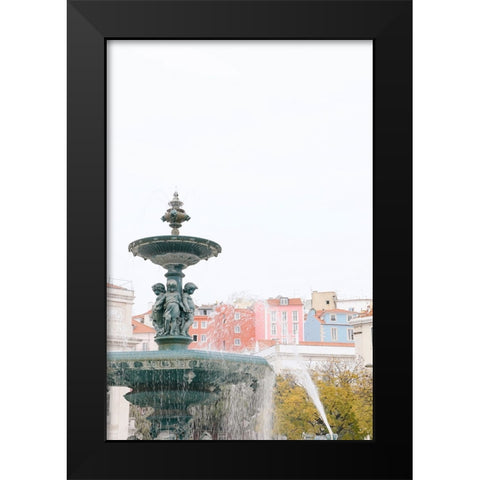 Mermaid Fountain Black Modern Wood Framed Art Print by Okula, Carina