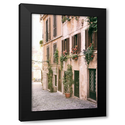 Rustic Roman Street Black Modern Wood Framed Art Print by Okula, Carina