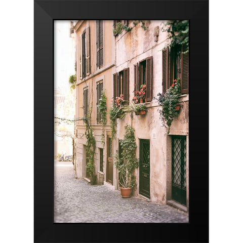 Rustic Roman Street Black Modern Wood Framed Art Print by Okula, Carina