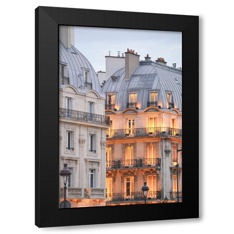 Golden Glow in The City of Light Black Modern Wood Framed Art Print by Okula, Carina