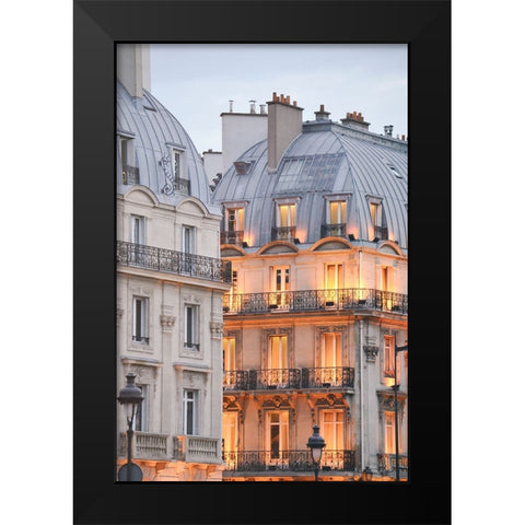Golden Glow in The City of Light Black Modern Wood Framed Art Print by Okula, Carina