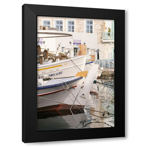 Morning by The Fishing Port Black Modern Wood Framed Art Print with Double Matting by Okula, Carina