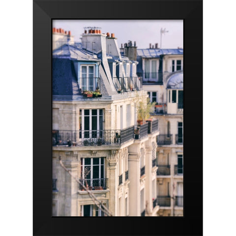 The Paris Apartment View Black Modern Wood Framed Art Print by Okula, Carina