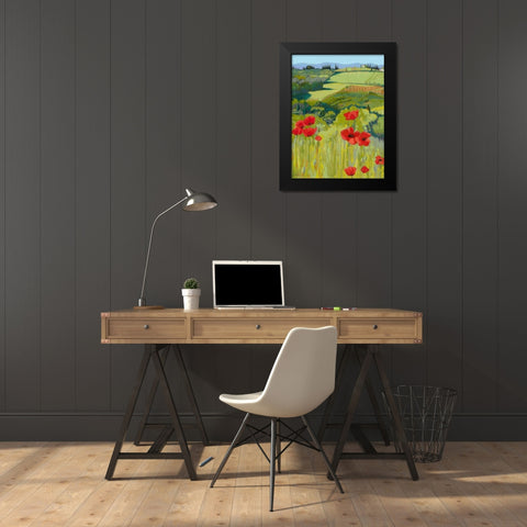 Field of Poppies Black Modern Wood Framed Art Print by Parsons, Jane Henry