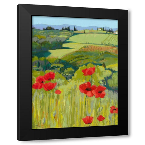 Field of Poppies Black Modern Wood Framed Art Print by Parsons, Jane Henry