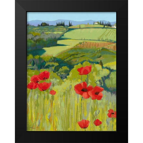 Field of Poppies Black Modern Wood Framed Art Print by Parsons, Jane Henry