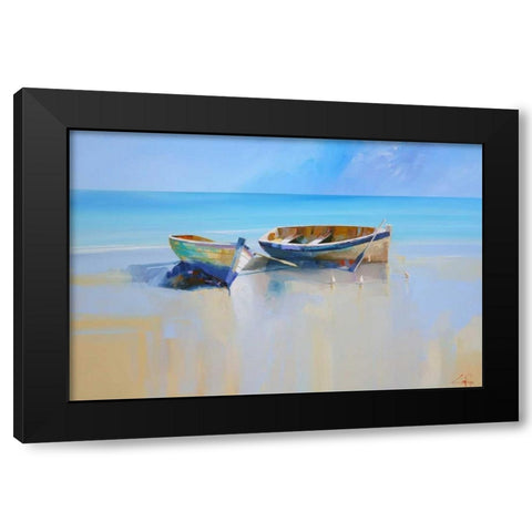 Afternoon Gulls Black Modern Wood Framed Art Print by Penny, Craig Trewin