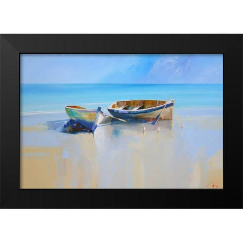 Afternoon Gulls Black Modern Wood Framed Art Print by Penny, Craig Trewin