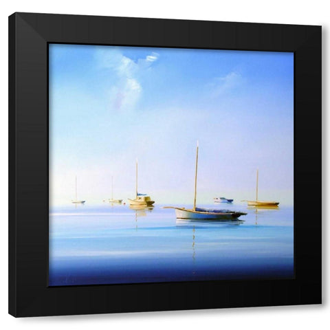 Blue Couta 2 Black Modern Wood Framed Art Print by Penny, Craig Trewin