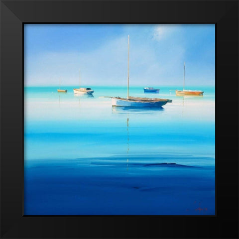 Blue Couta Black Modern Wood Framed Art Print by Penny, Craig Trewin