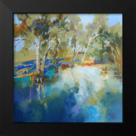 Cobram Creek Black Modern Wood Framed Art Print by Penny, Craig Trewin