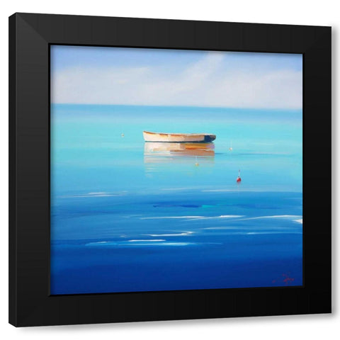 Four Buoys, Sorrento Black Modern Wood Framed Art Print with Double Matting by Penny, Craig Trewin
