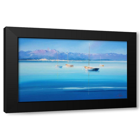 Gold Decks, Sorrento Black Modern Wood Framed Art Print by Penny, Craig Trewin