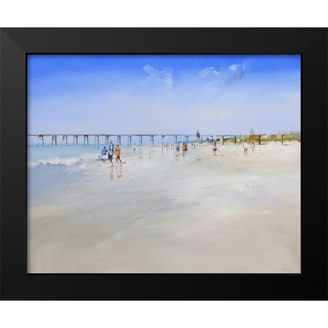 Henley Pier Black Modern Wood Framed Art Print by Penny, Craig Trewin