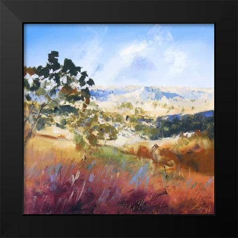 King Valley Black Modern Wood Framed Art Print by Penny, Craig Trewin