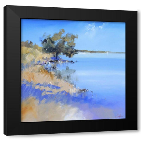 Lake Bolac Black Modern Wood Framed Art Print with Double Matting by Penny, Craig Trewin