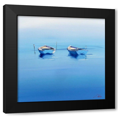 Late Moorings Black Modern Wood Framed Art Print with Double Matting by Penny, Craig Trewin