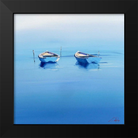 Late Moorings Black Modern Wood Framed Art Print by Penny, Craig Trewin
