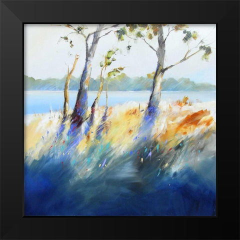 Murray River Bank Black Modern Wood Framed Art Print by Penny, Craig Trewin