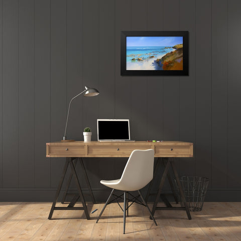 On the Back Beach, Sorrento Black Modern Wood Framed Art Print by Penny, Craig Trewin