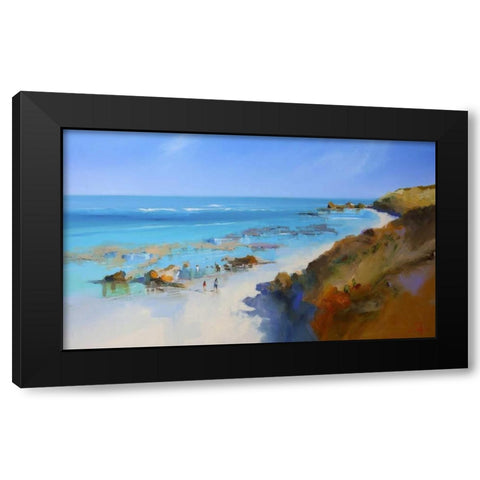 On the Back Beach, Sorrento Black Modern Wood Framed Art Print by Penny, Craig Trewin