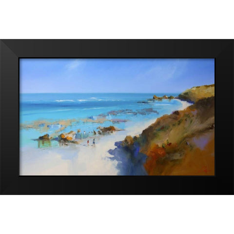 On the Back Beach, Sorrento Black Modern Wood Framed Art Print by Penny, Craig Trewin