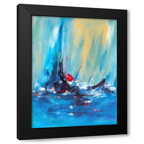 Aurora Black Modern Wood Framed Art Print with Double Matting by Parsons, Sarah