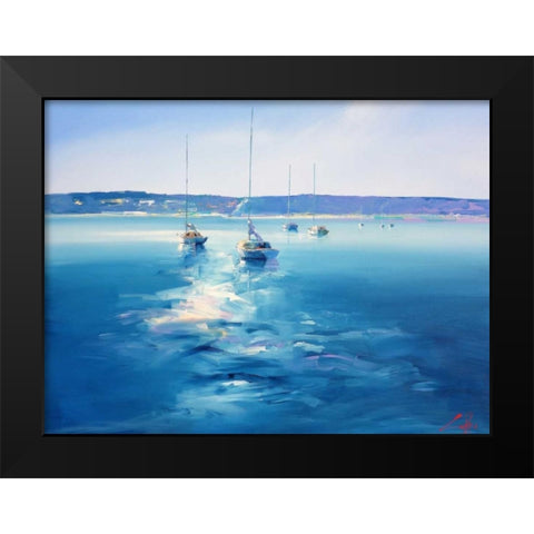 Mornington Morning Black Modern Wood Framed Art Print by Penny, Craig Trewin