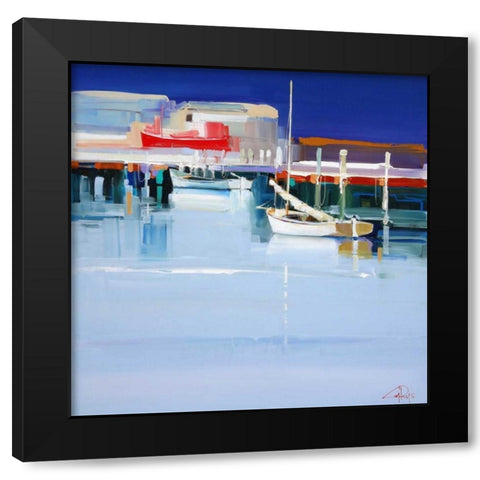 Port Fairy Moorings 2 Black Modern Wood Framed Art Print with Double Matting by Penny, Craig Trewin