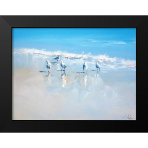 Sorrento Gulls Black Modern Wood Framed Art Print by Penny, Craig Trewin