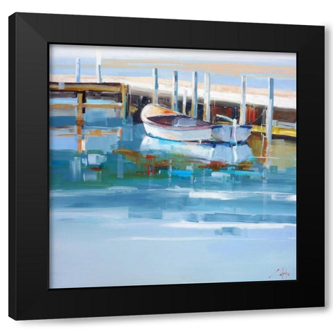 Mooring, Solitude Black Modern Wood Framed Art Print by Penny, Craig Trewin