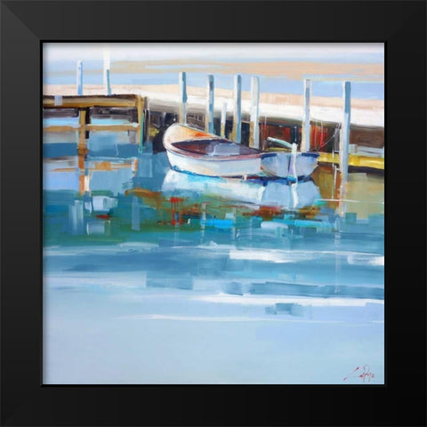 Mooring, Solitude Black Modern Wood Framed Art Print by Penny, Craig Trewin