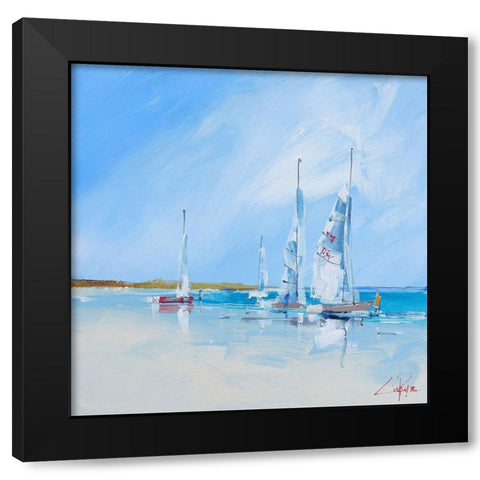 Aspendale Sails 1 Black Modern Wood Framed Art Print by Penny, Craig Trewin